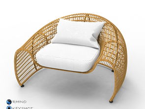 扶手藤椅犀牛模型 渲染文件圖片下載3dm素材 商業空間